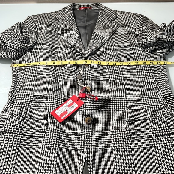 PAL ZILERI | Grey classic check oversized fall designer blazer coat - Picture 12 of 17